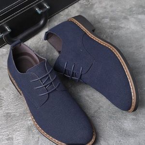 H&M mens Oxford Blue Suede Shoes